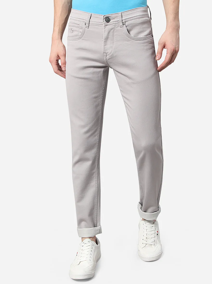 Light Grey Washed Narrow Fit Jeans | Greenfibre