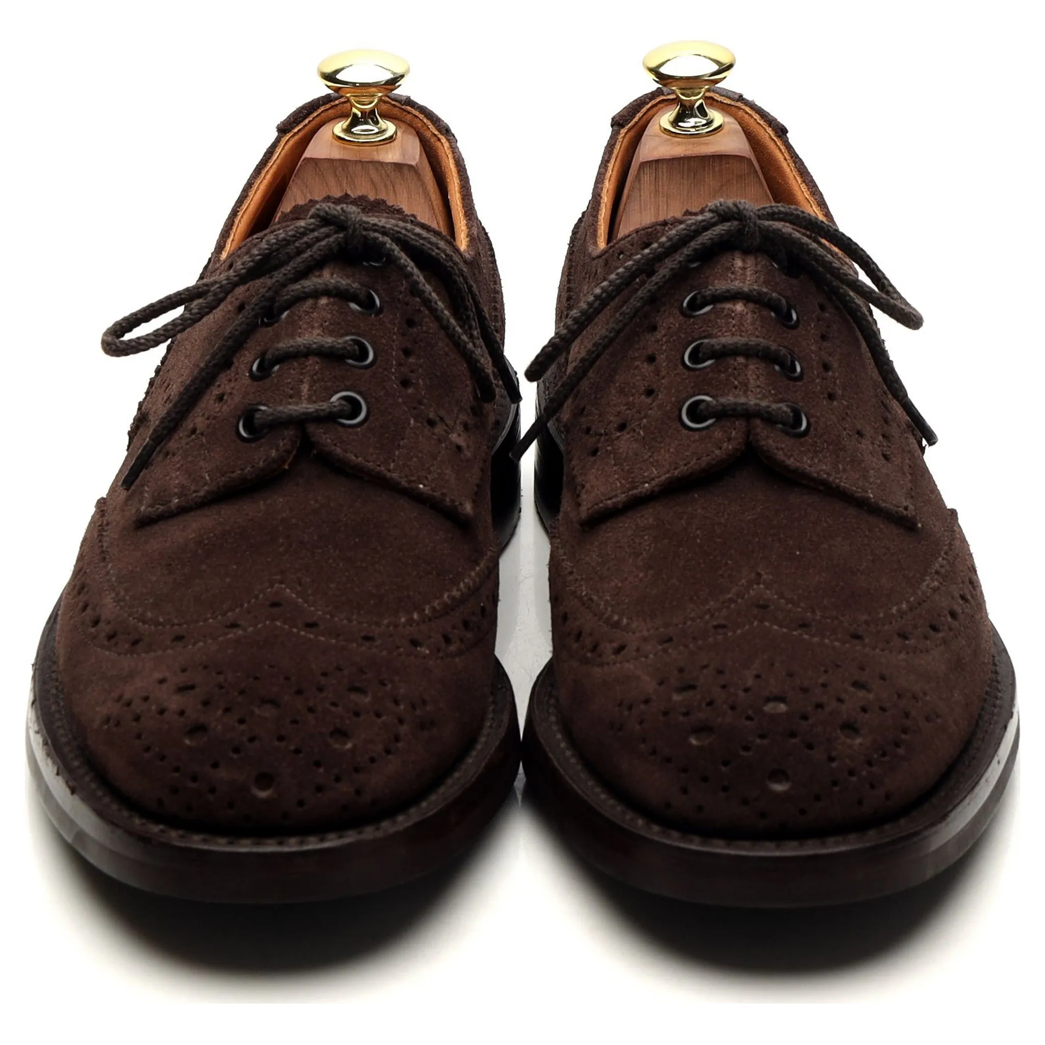 'M7146' Dark Brown Suede Derby Brogues UK 7.5