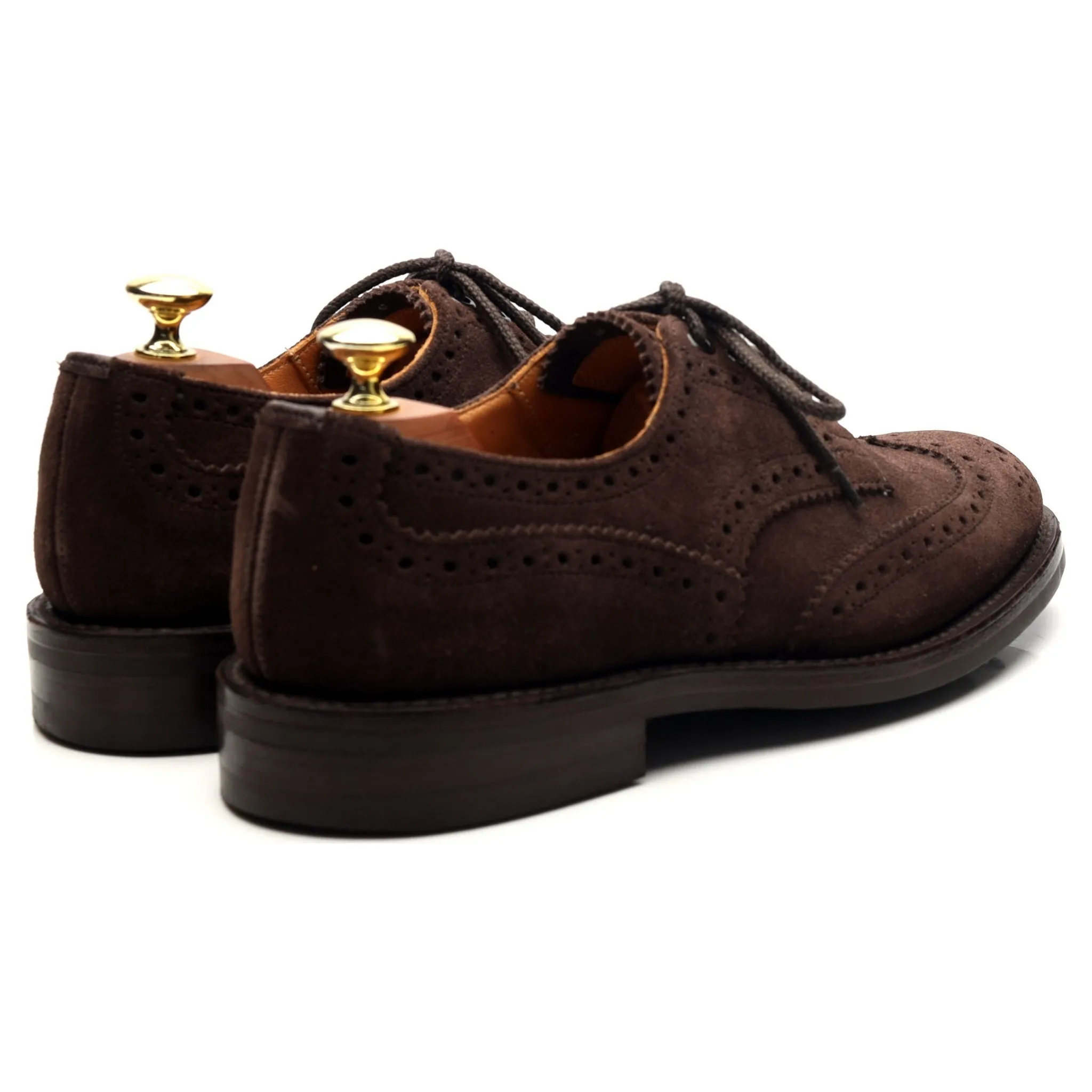 'M7146' Dark Brown Suede Derby Brogues UK 7.5