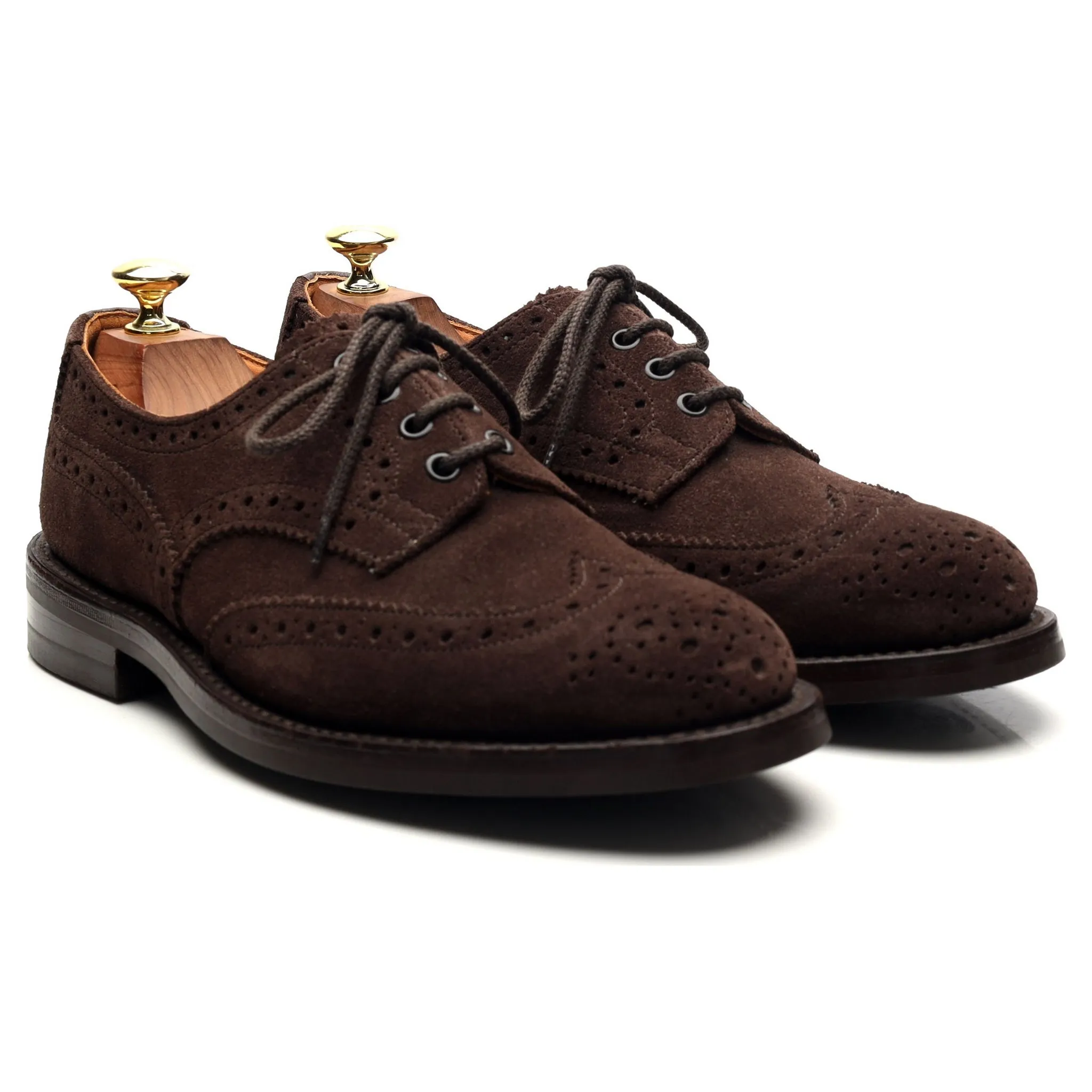 'M7146' Dark Brown Suede Derby Brogues UK 7.5