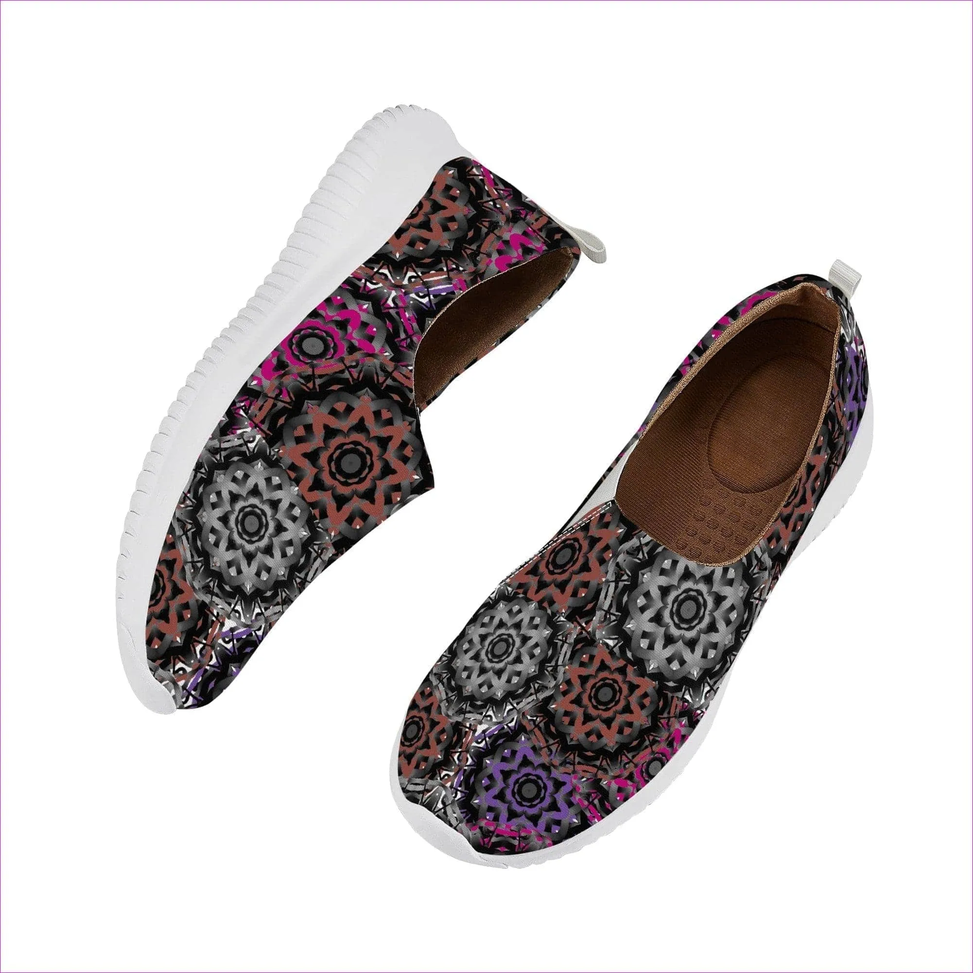 Mandala Graffiti Womens Casual Slip On Shoe