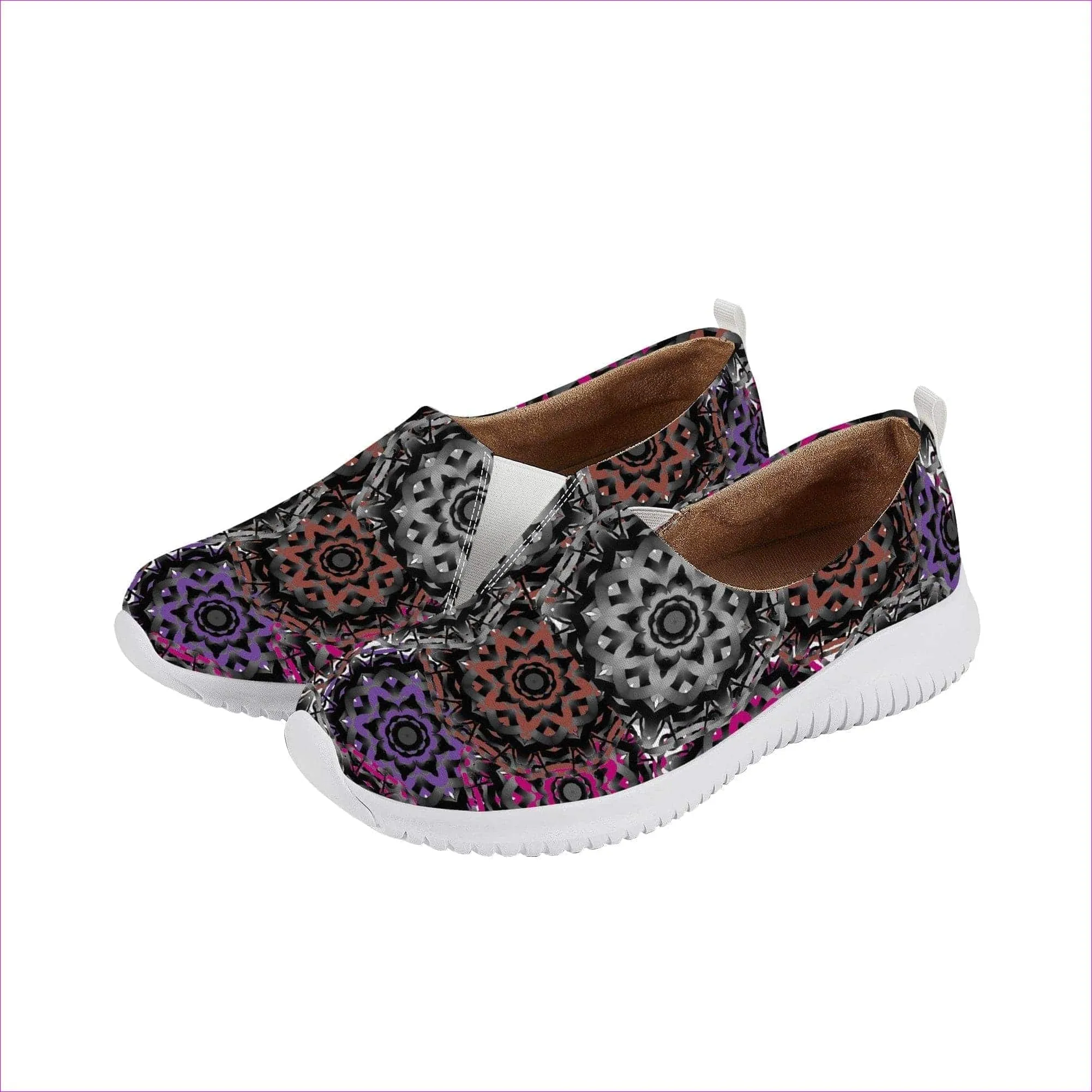 Mandala Graffiti Womens Casual Slip On Shoe