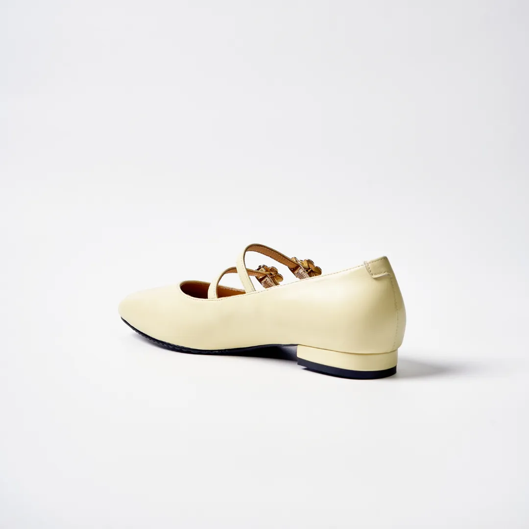 Mary Jane in Hana Yellow Flats (Leather)