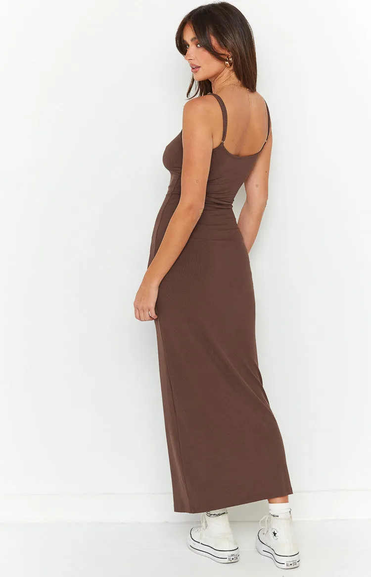 Melrose Brown Maxi Dress