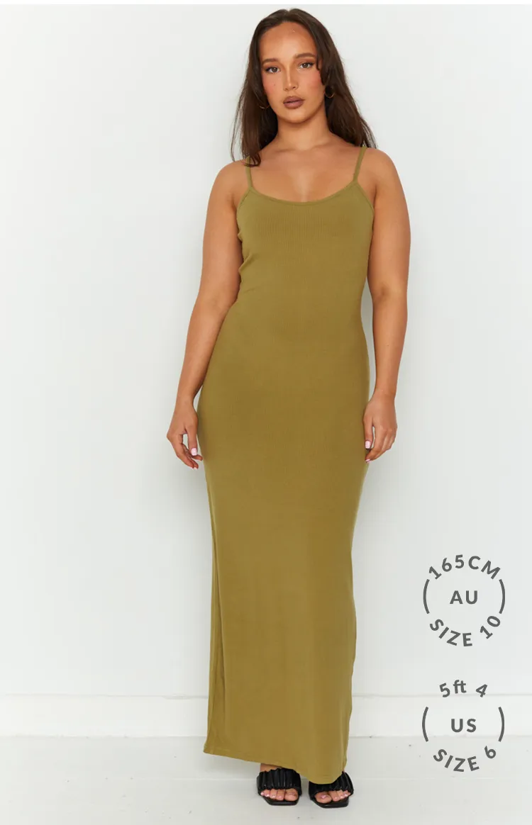 Melrose Khaki Maxi Dress