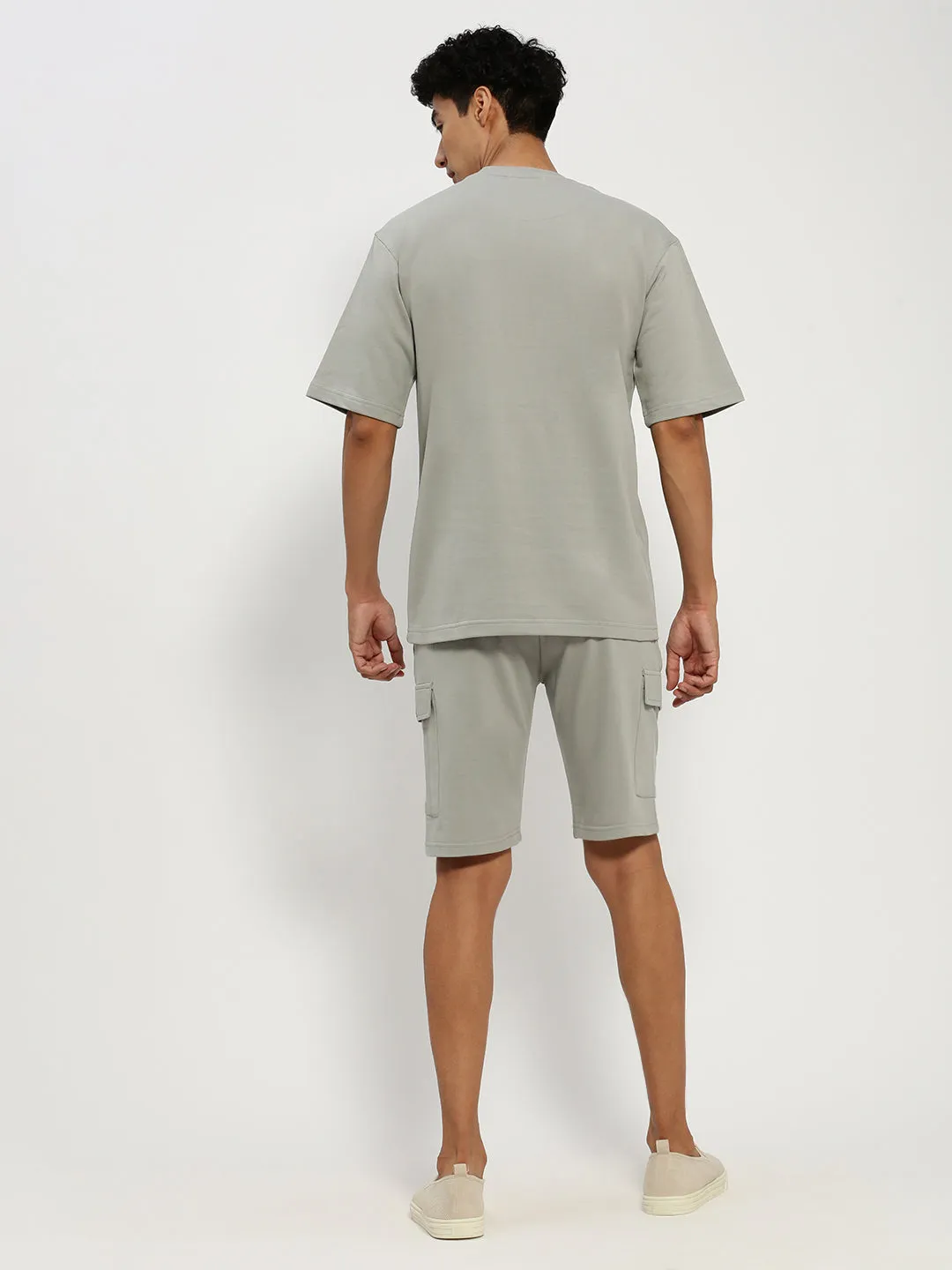 Men Grey Solid Co ordSet