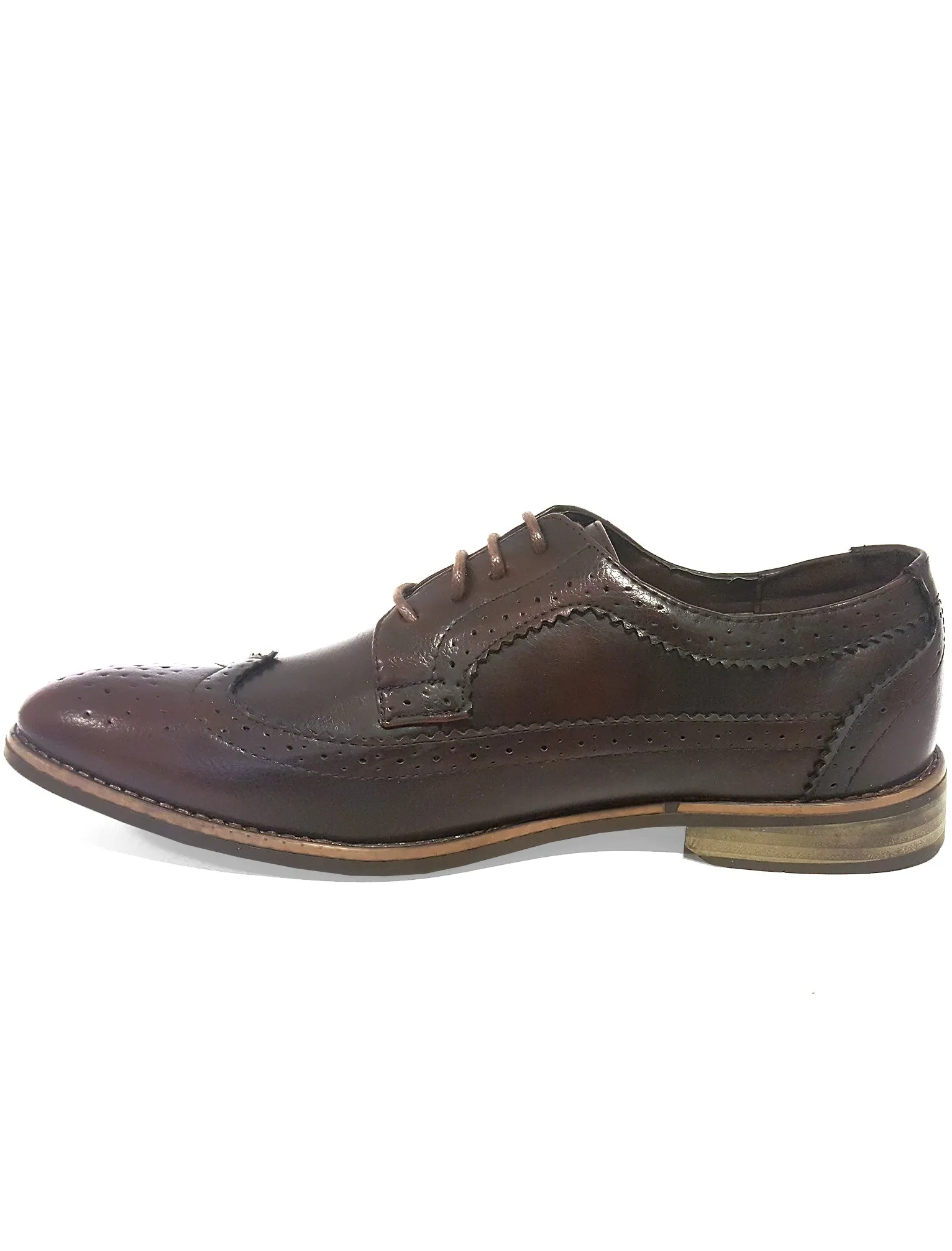 Mens Alric Lace Up Brogues in Burgundy