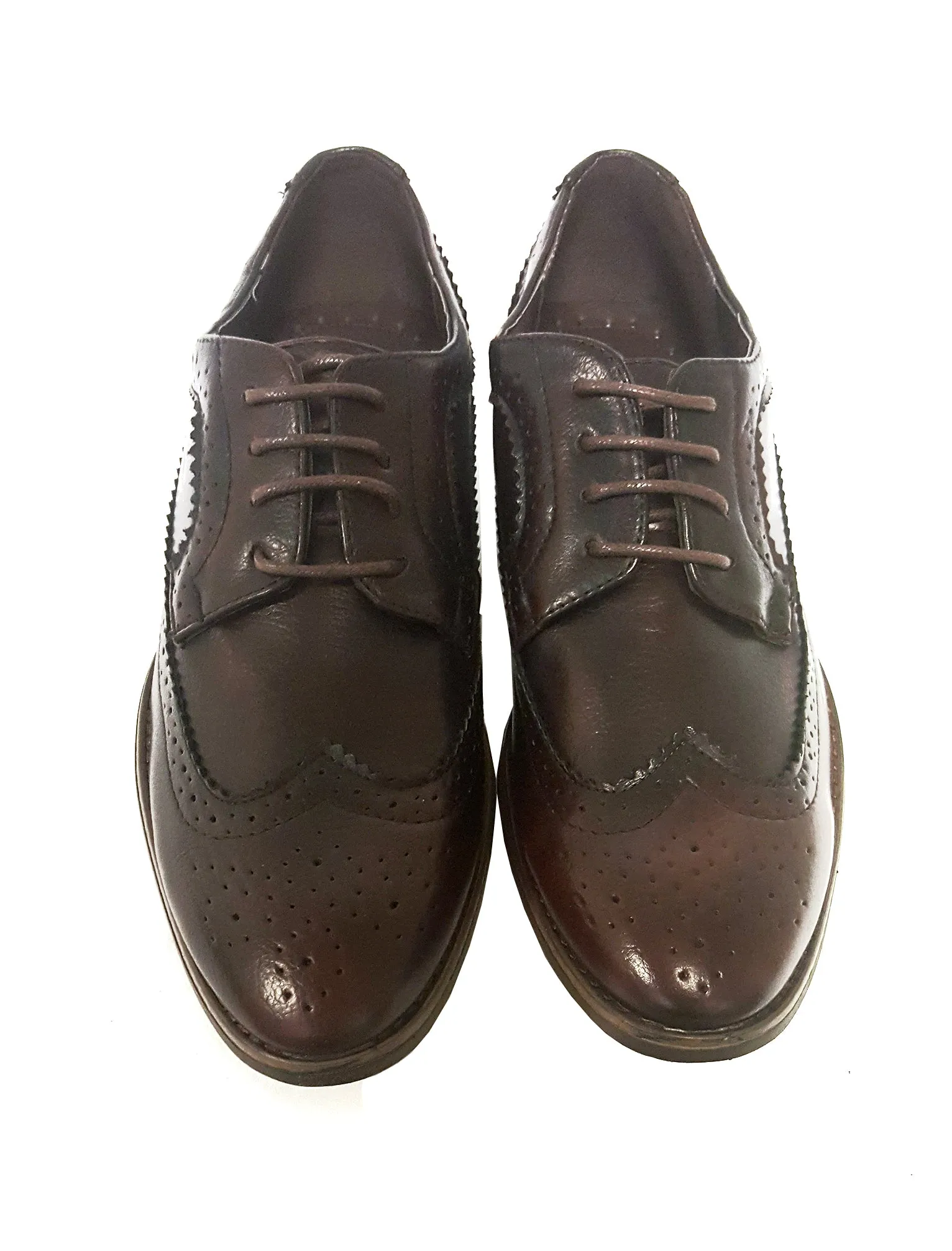 Mens Alric Lace Up Brogues in Burgundy