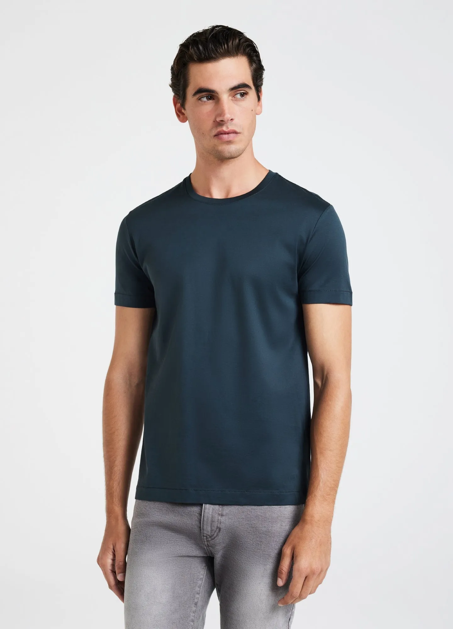 Mercerised Crew Neck T-Shirt Thyme