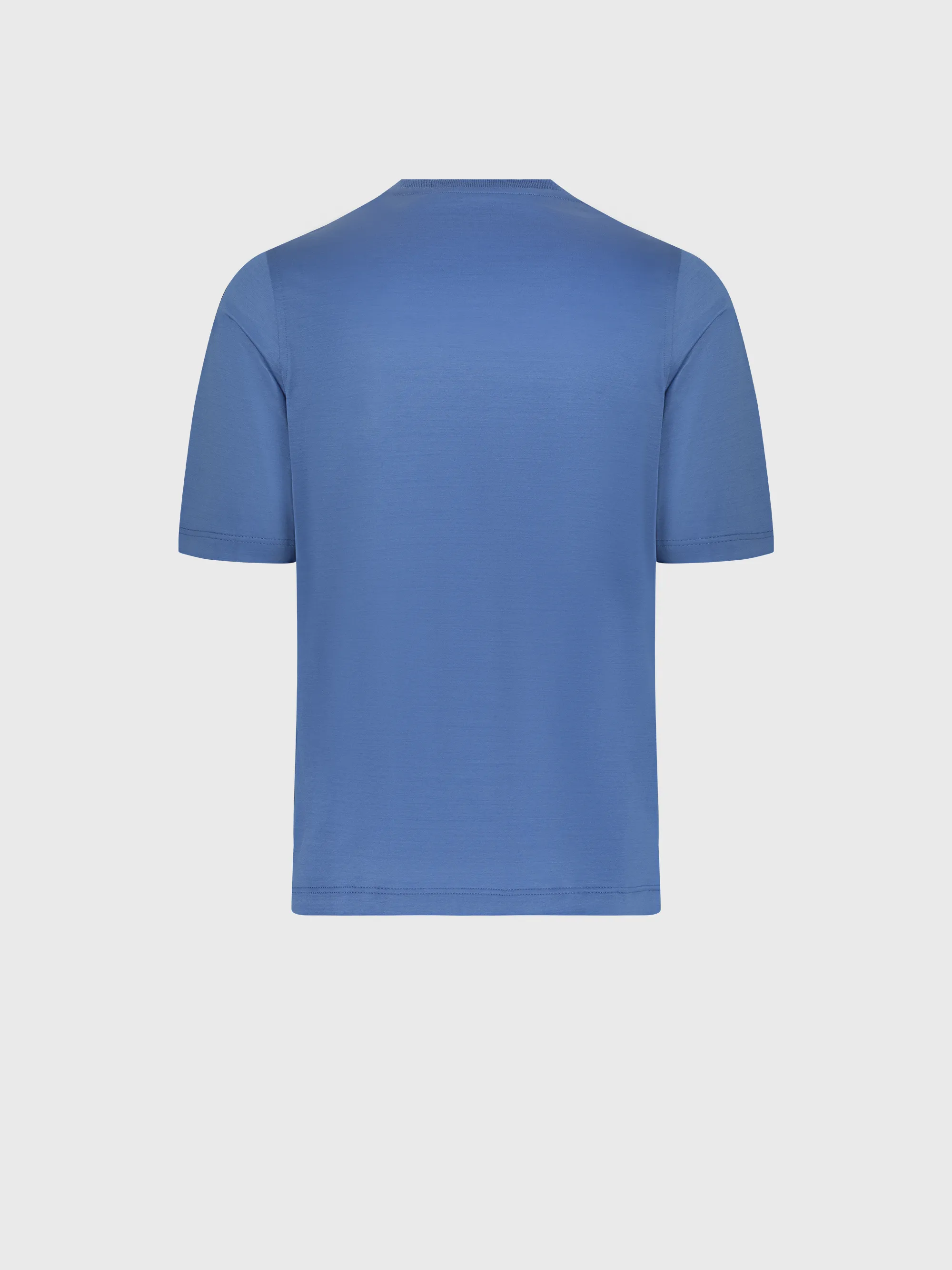 Micro Griffon Satin Finish Cotton T-Shirt Blue