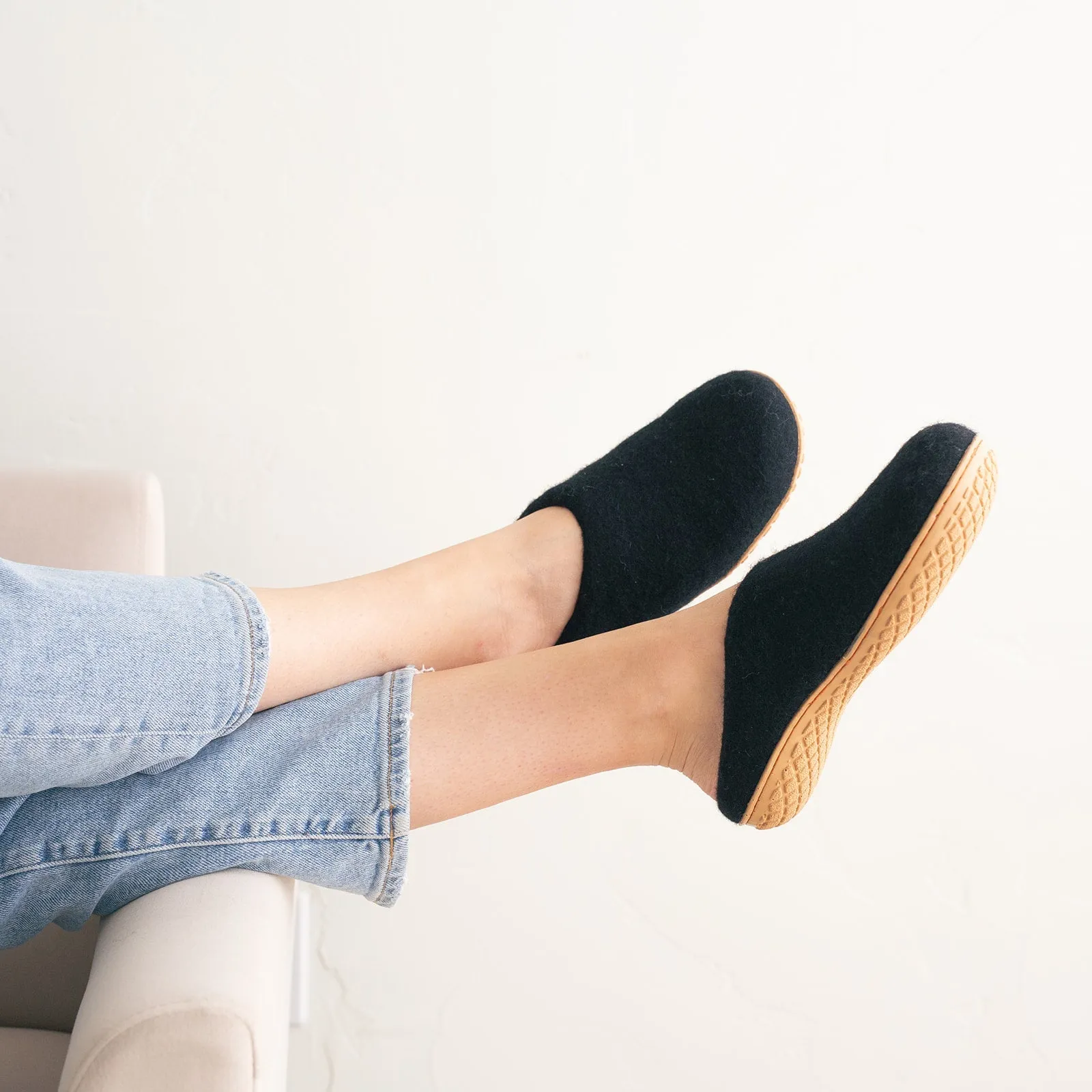 Night Black | Luxury Organic Merino Wool Slippers