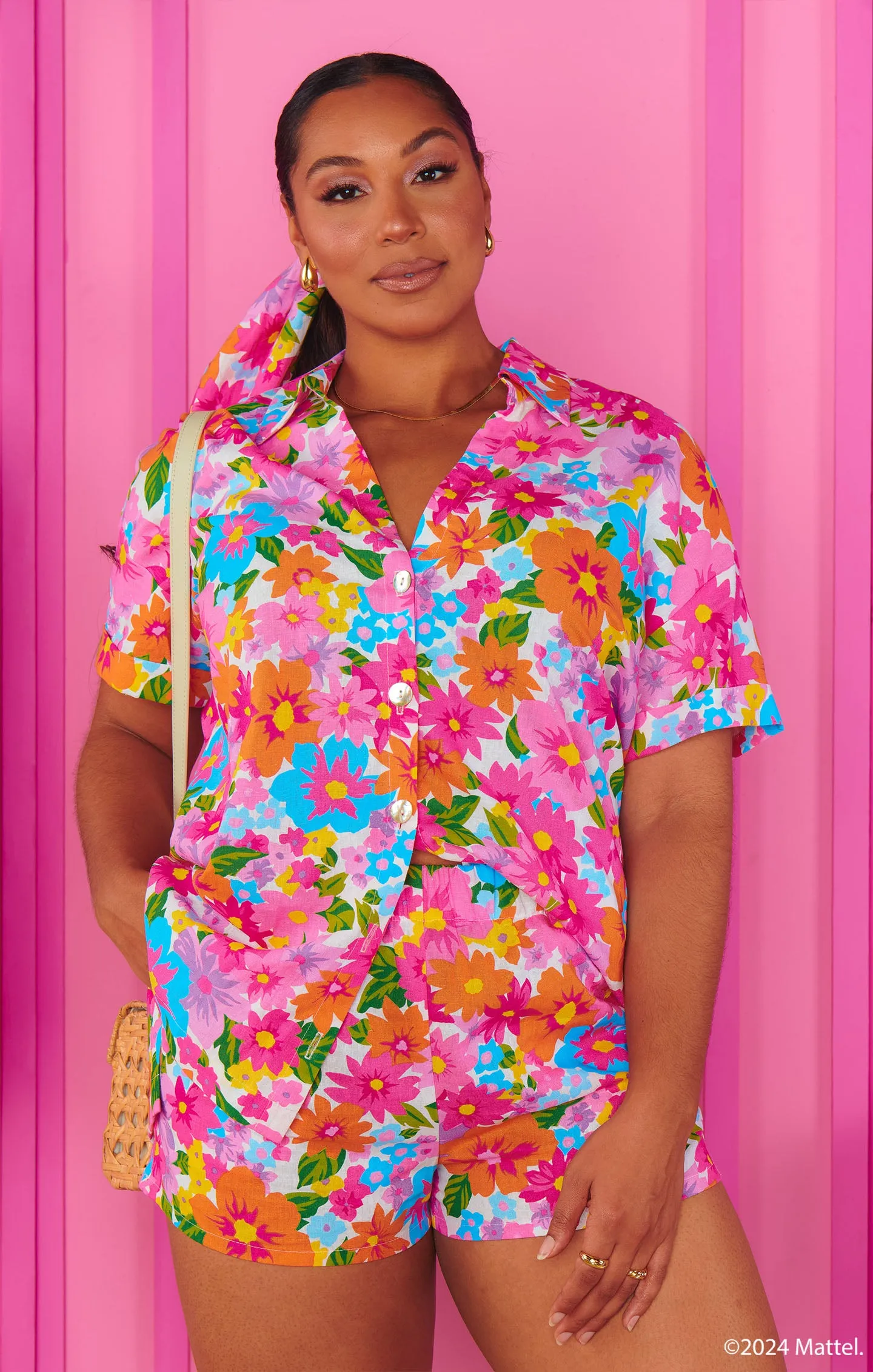 Parker Button Down ~ Barbie™ Blooms