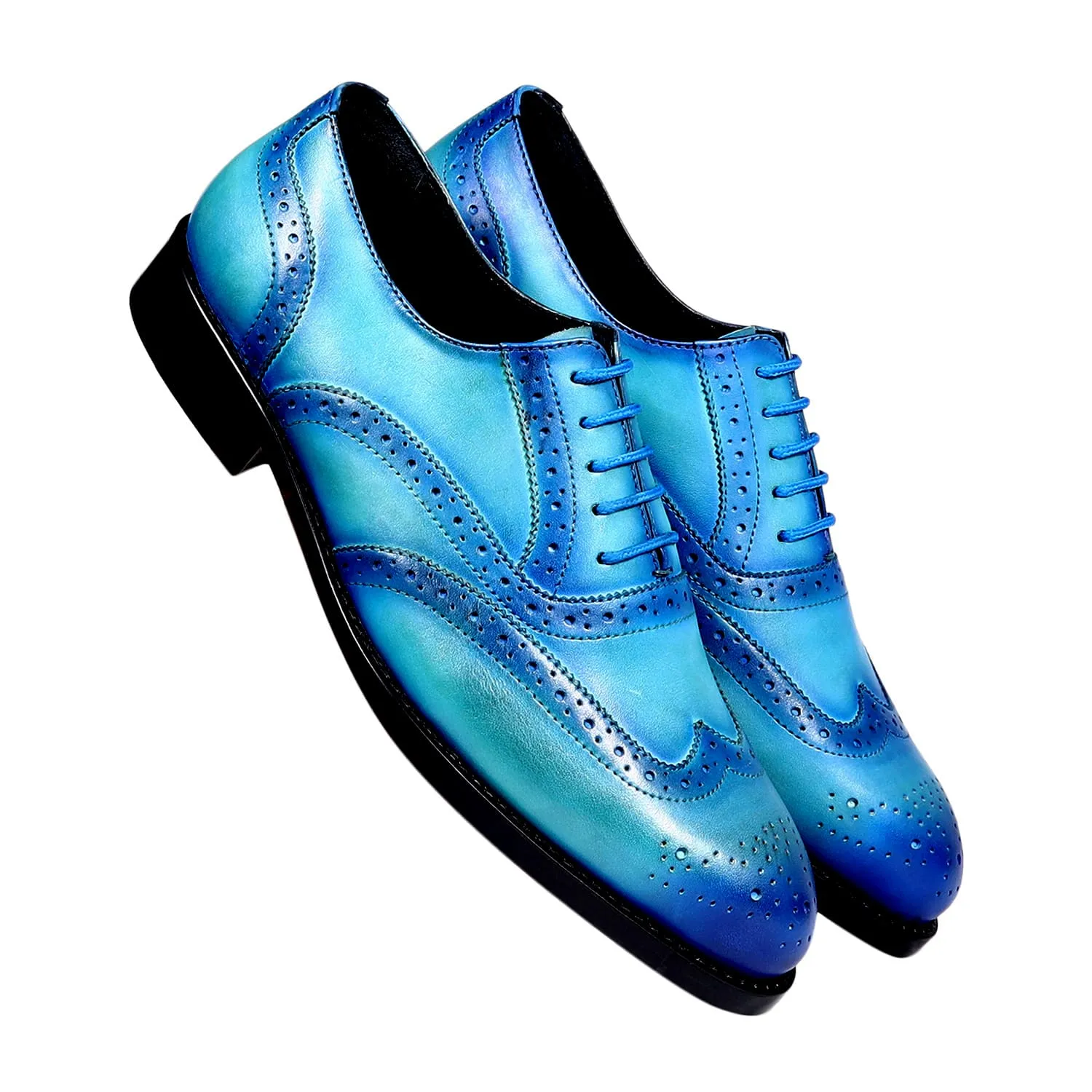 PIOKO BROGUES TURQUOISE BLUE