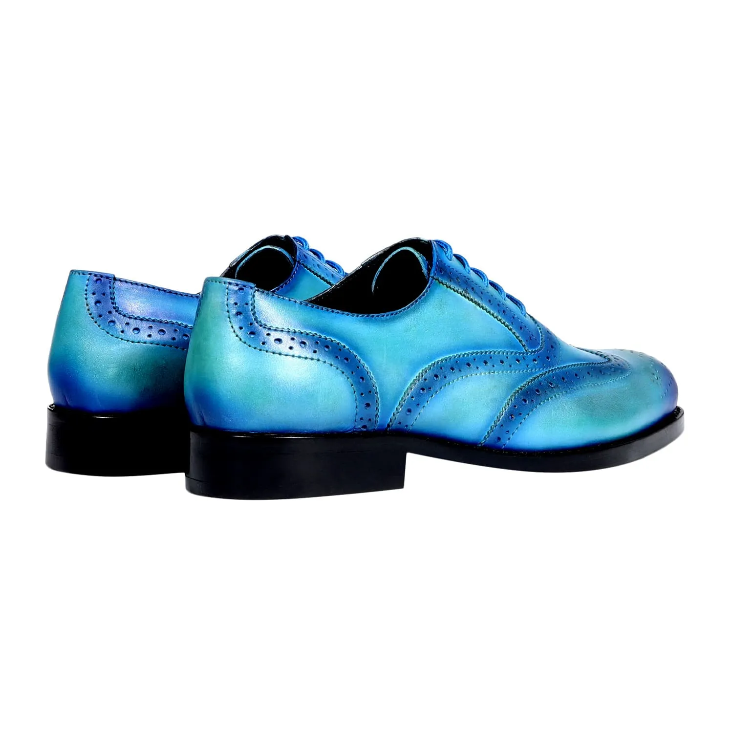 PIOKO BROGUES TURQUOISE BLUE