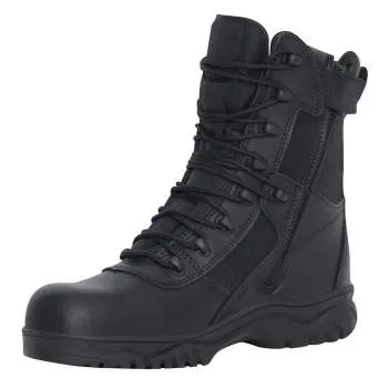 Rothco Forced Entry Tactical Boot With Side Zipper & Composite Toe - 8 Inch / Black