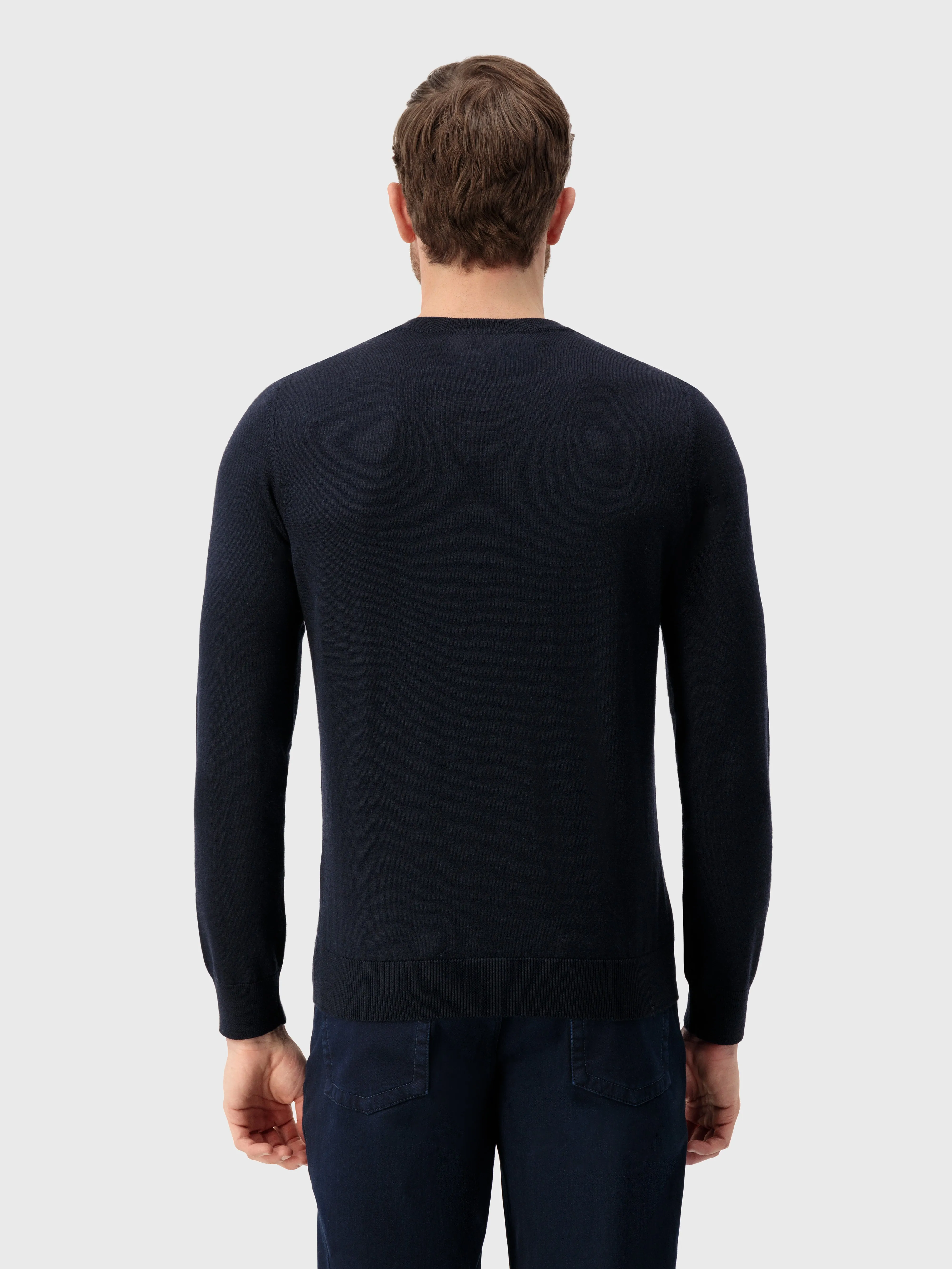 Round Neck Sweater Dark Navy