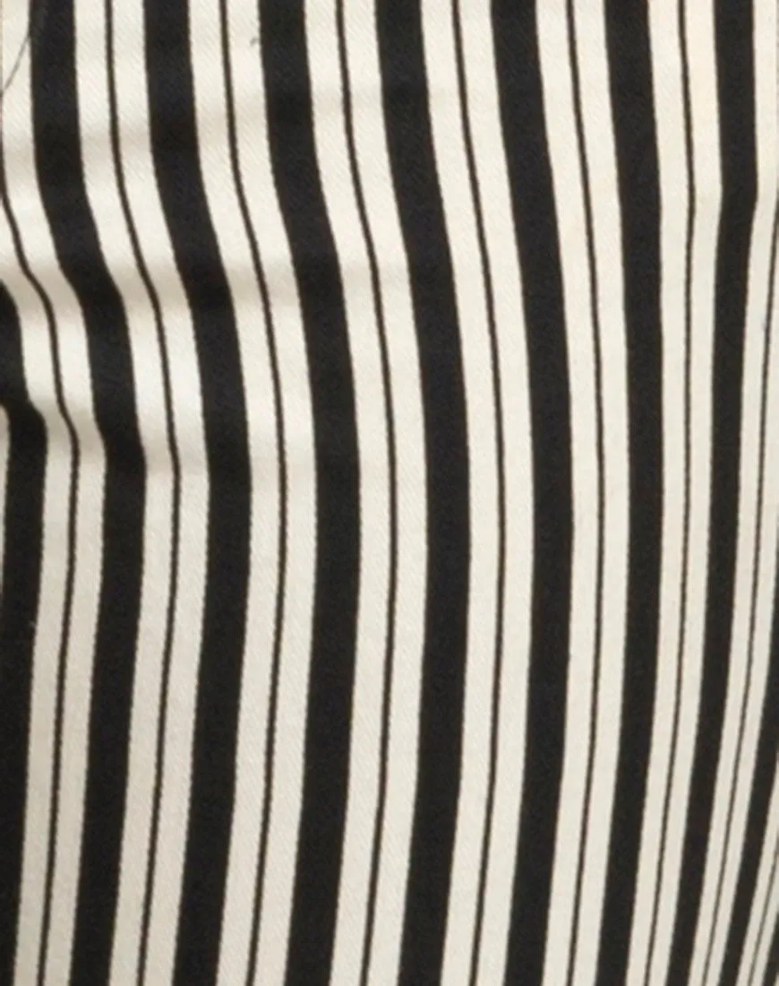 Ruska Jeans in Mini Pinstripe Black and White