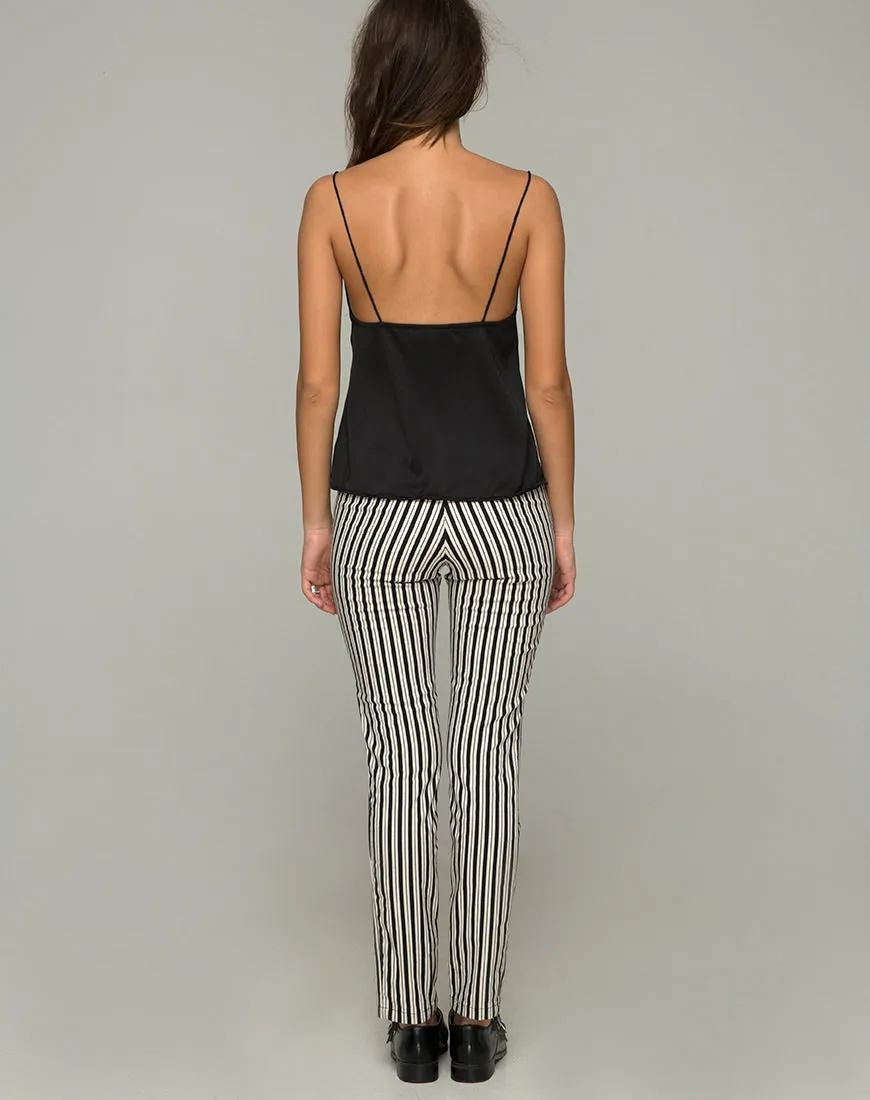 Ruska Jeans in Mini Pinstripe Black and White