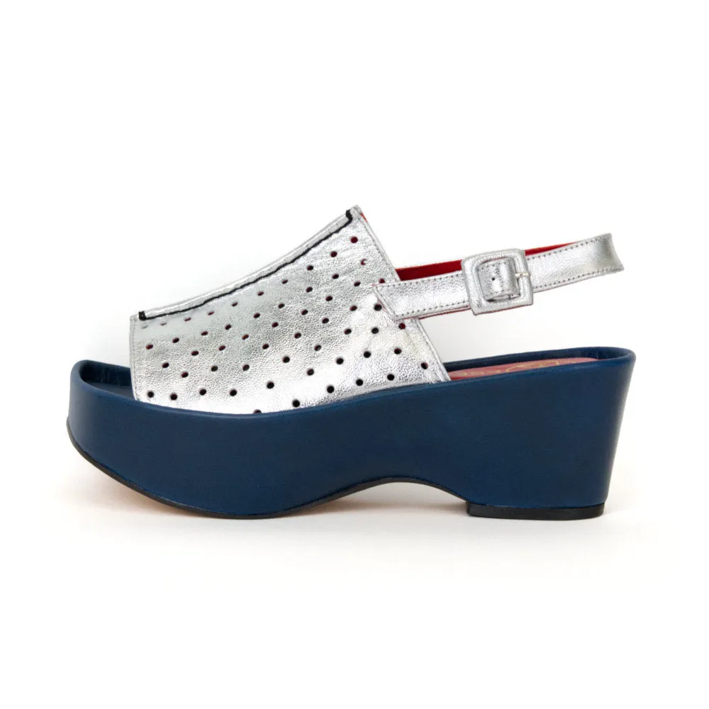 Samantha - Silver/navy