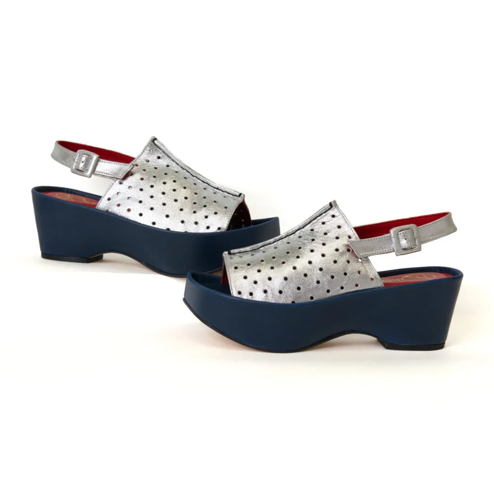 Samantha - Silver/navy