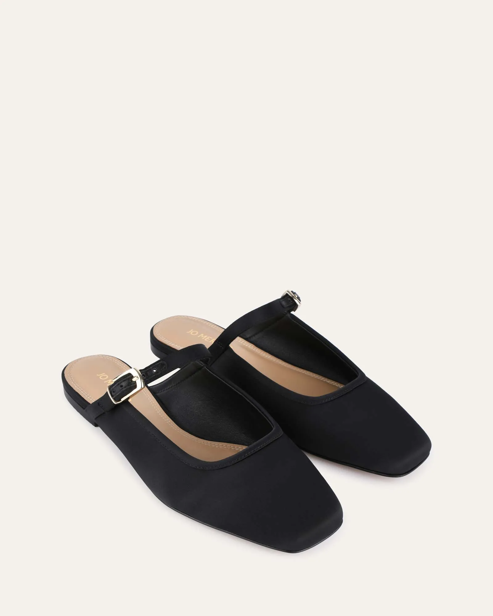 SAMMY DRESS FLATS BLACK SATIN