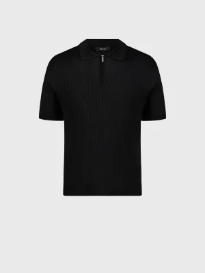 Silk Zipped Polo Shirt