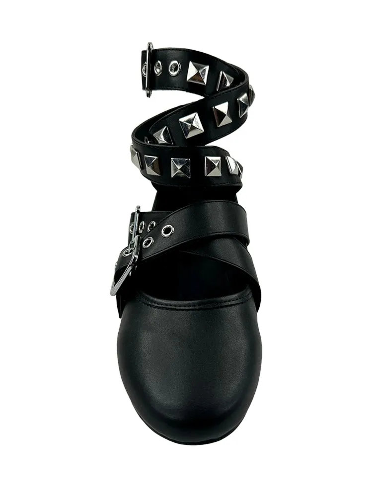 Siouxsie Studded Flat By Strange Cvlt