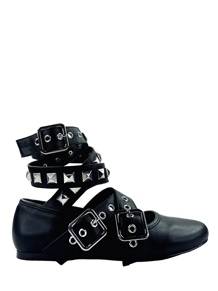 Siouxsie Studded Flat By Strange Cvlt