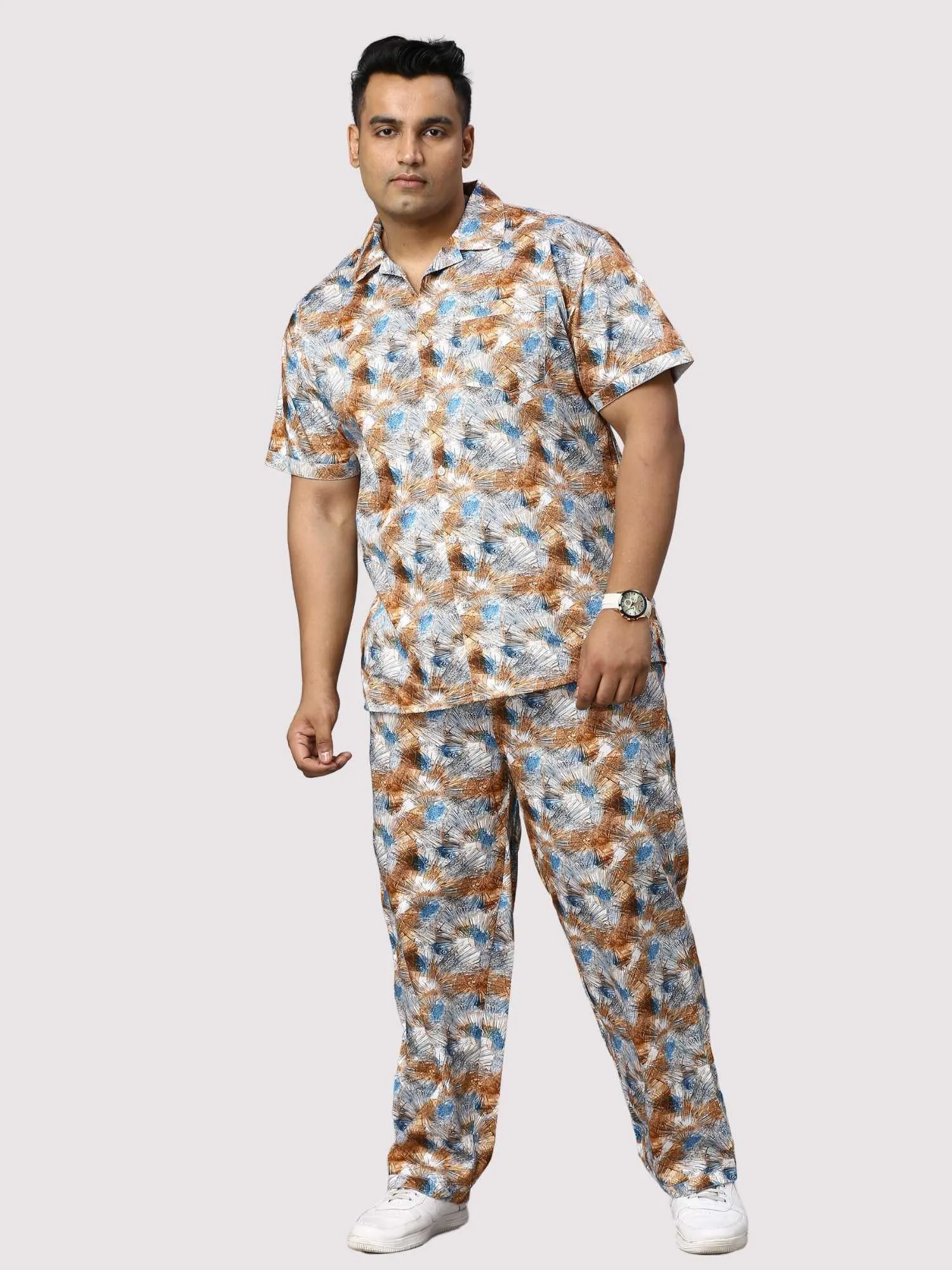 Star Dust Digital Printed Full Co-Ords Men's Plus Size