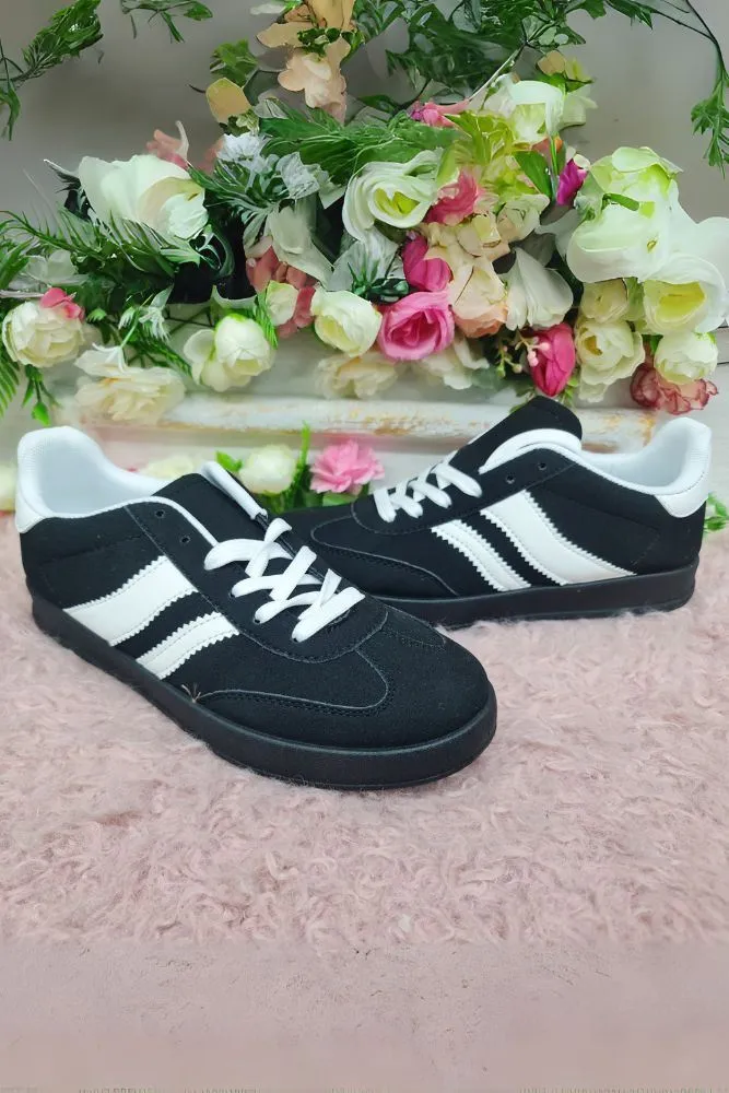 Stripe Print Lace up Trainer