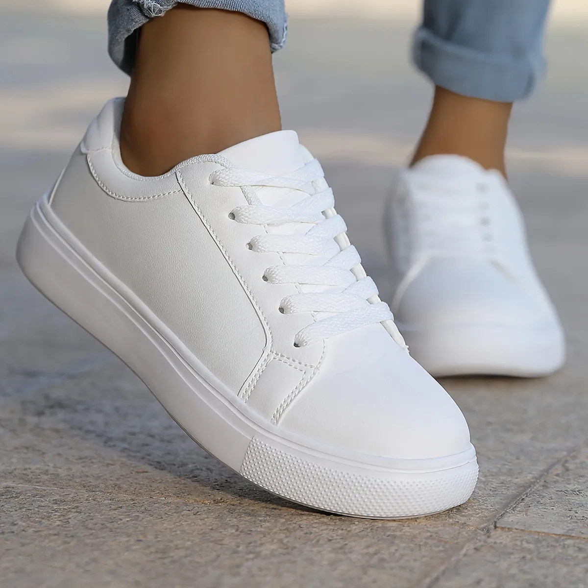 Stylish Solid Color Sneakers for Everyday Wear for Women | Ideal for Everyday Wear