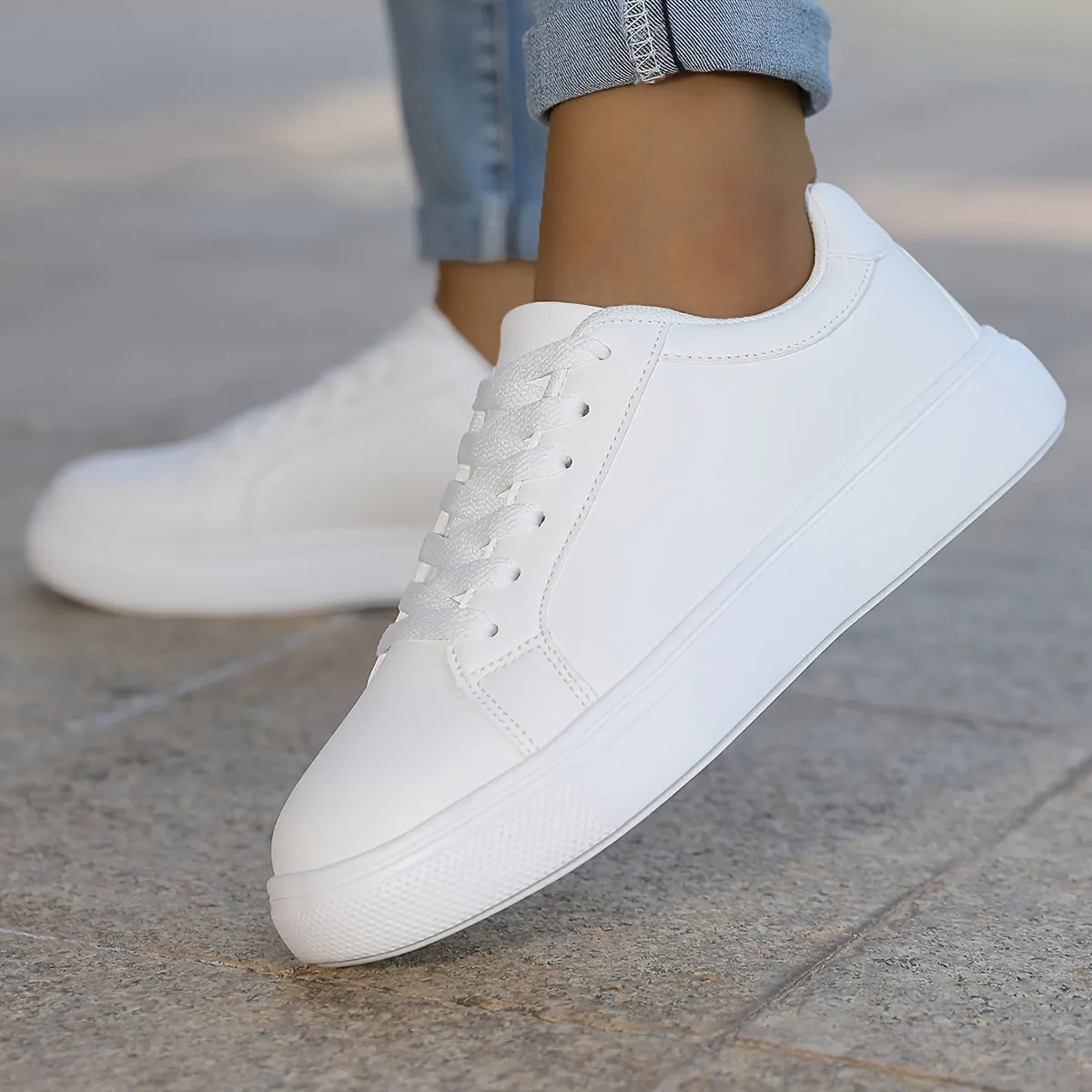 Stylish Solid Color Sneakers for Everyday Wear for Women | Ideal for Everyday Wear