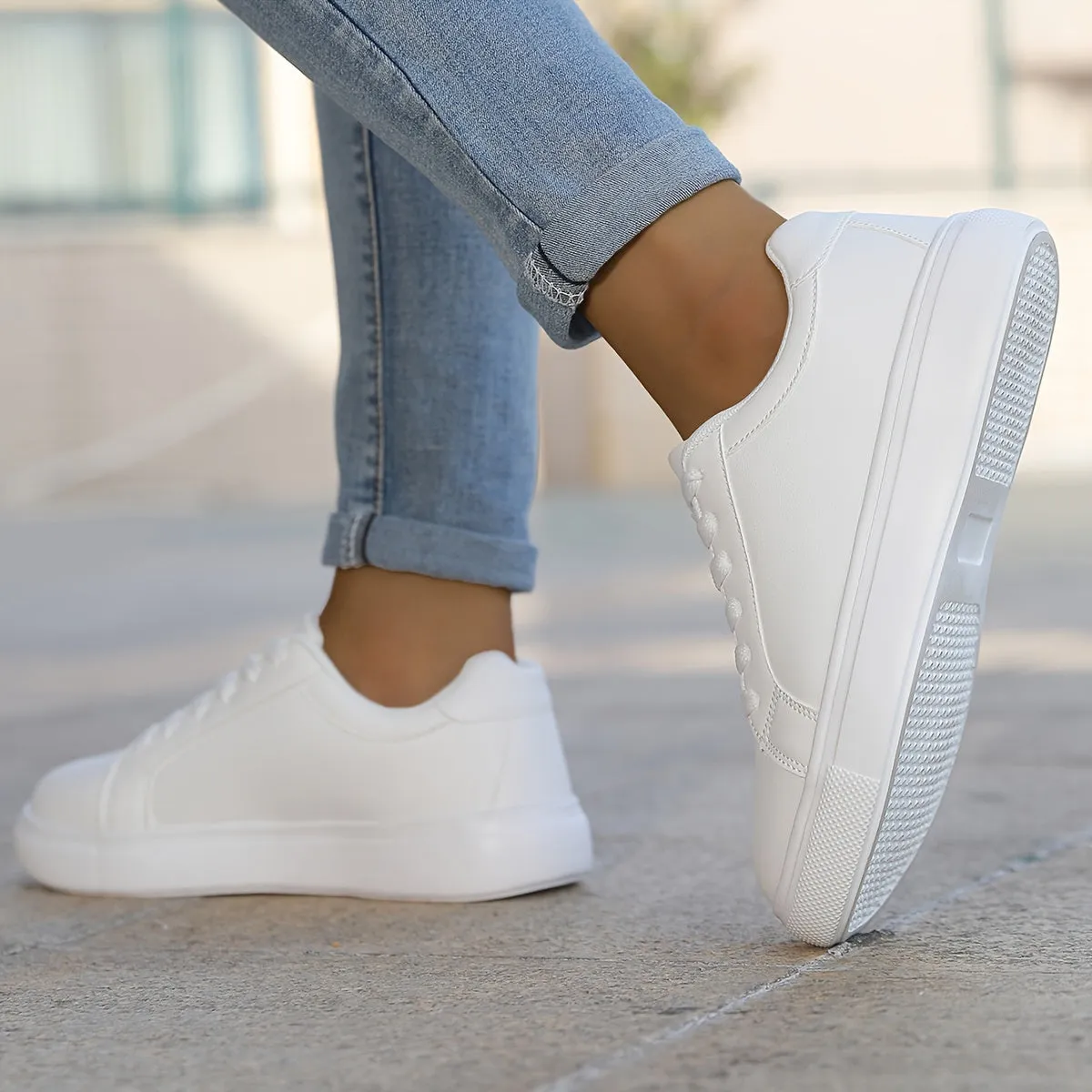 Stylish Solid Color Sneakers for Everyday Wear for Women | Ideal for Everyday Wear