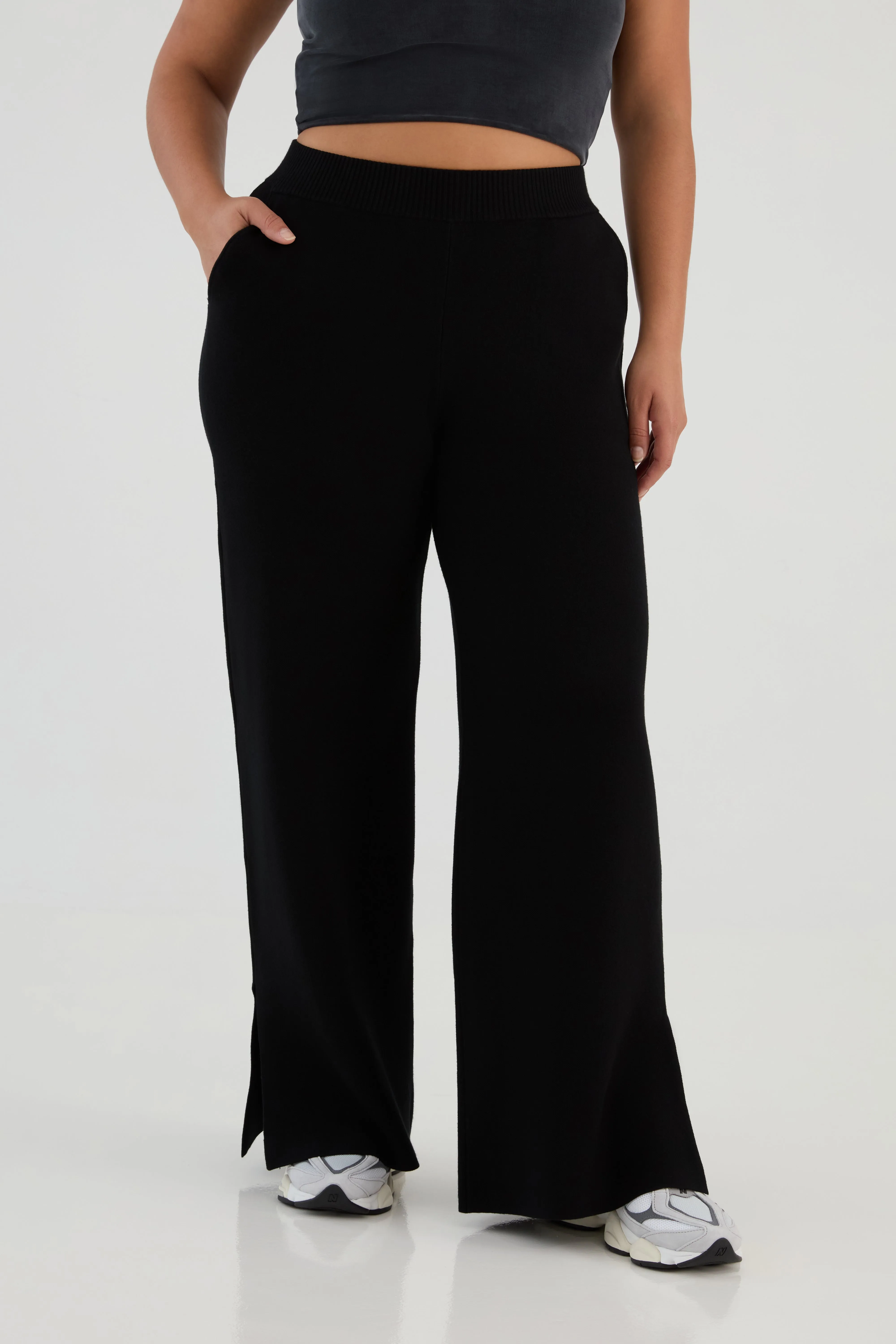 The Sweater Wide Leg Pant - Ink