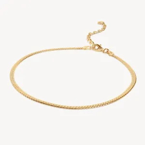 Thin Herringbone Chain Anklet