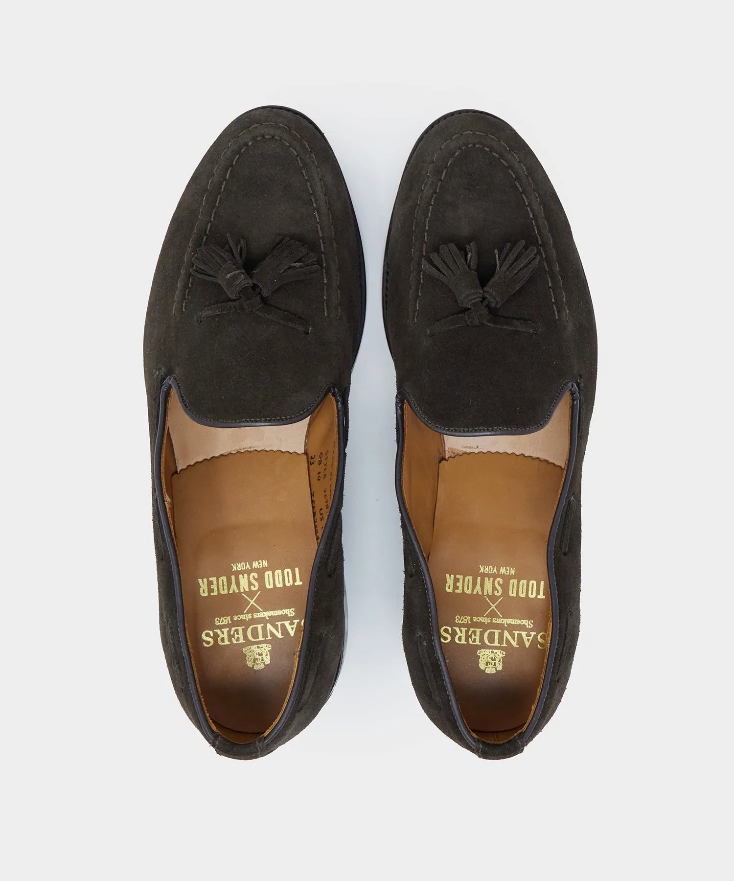 Todd Snyder x Sanders Tassel Loafer in Brown Suede