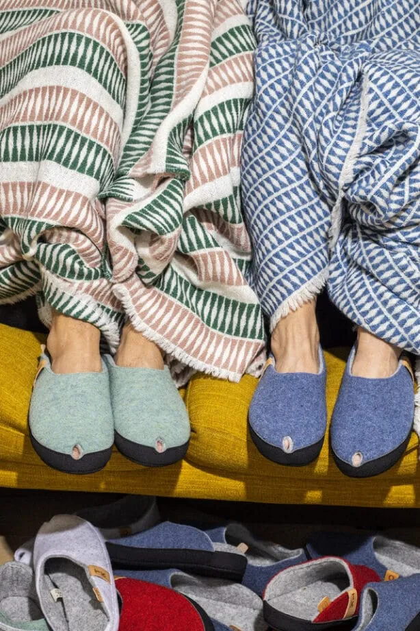 TOKU Brussels Wool Slippers - Blue