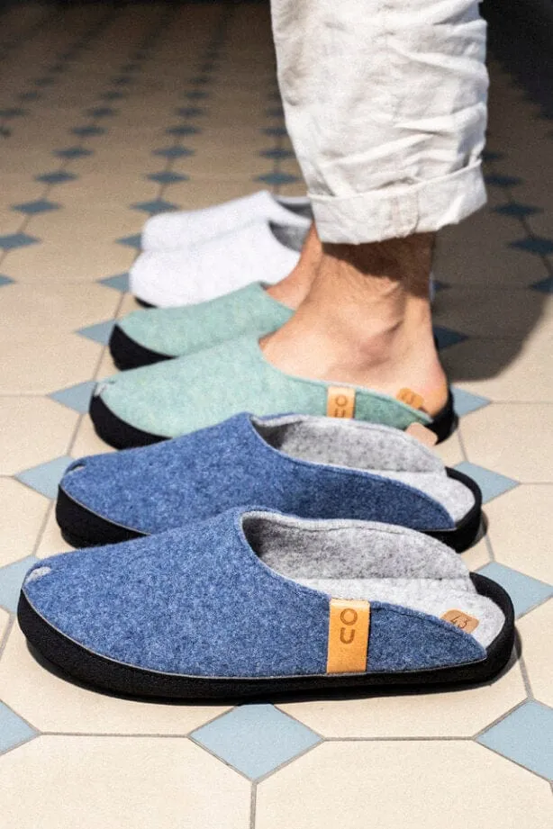 TOKU Brussels Wool Slippers - Blue