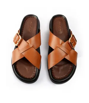 Torino Leather Slippers - Tan