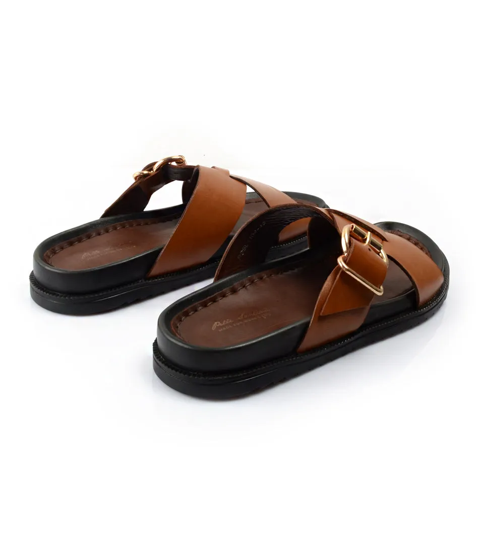 Torino Leather Slippers - Tan