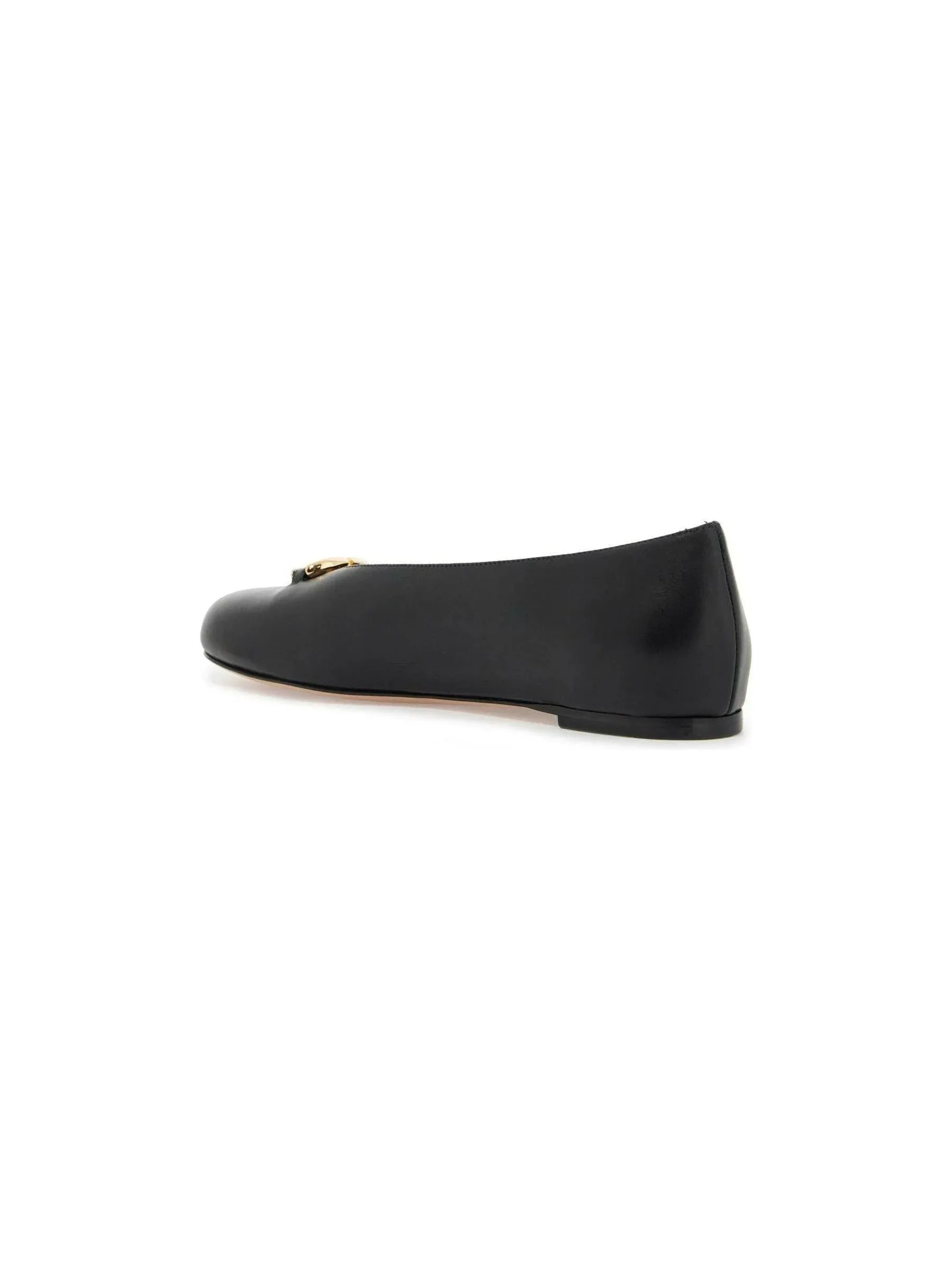 VLogo Calf Leather Ballet Flats