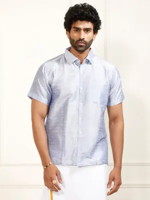 VM By VASTRAMAY Men's Lavender Silk Blend Ethnic Shirt