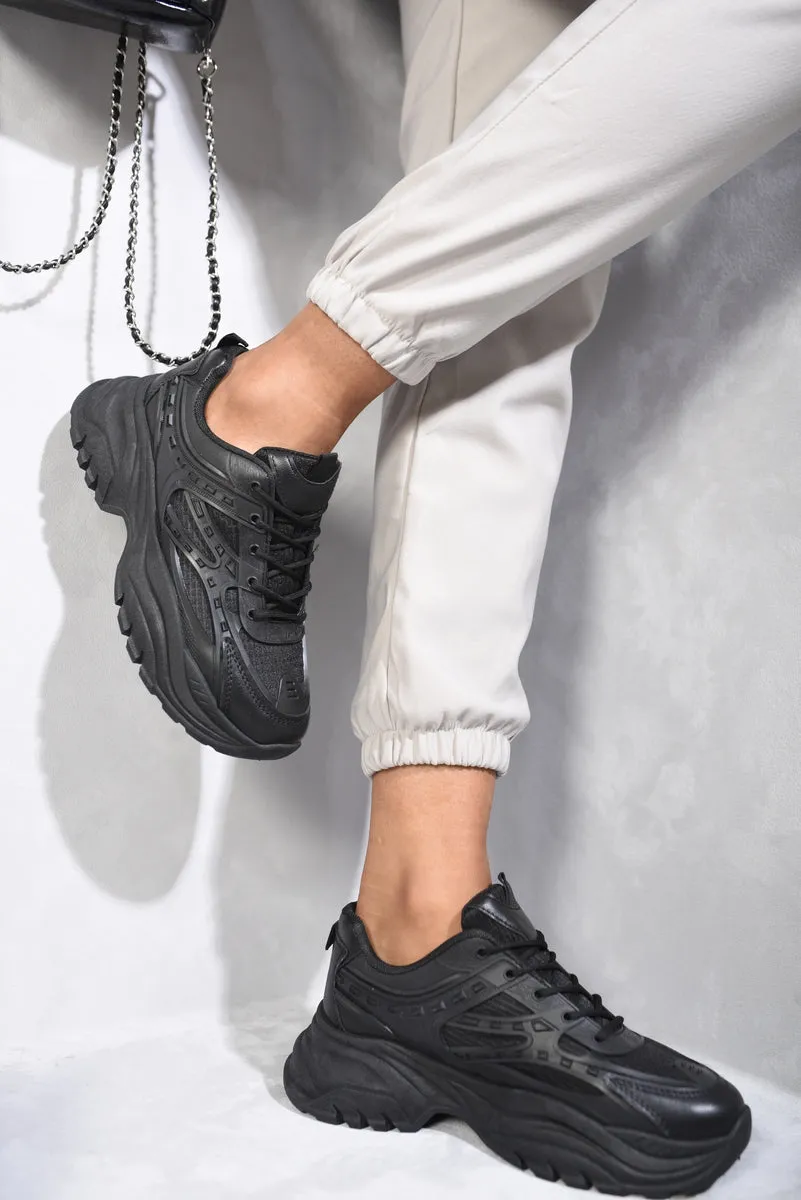 Wedge Lace-Up Chunky Trainers