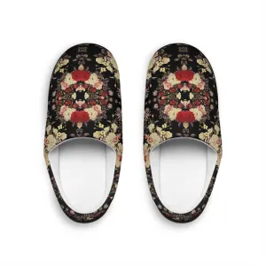 Women's Indoor Slippers - Blooms Dark Botanicals Collection (Kaleidoscope)