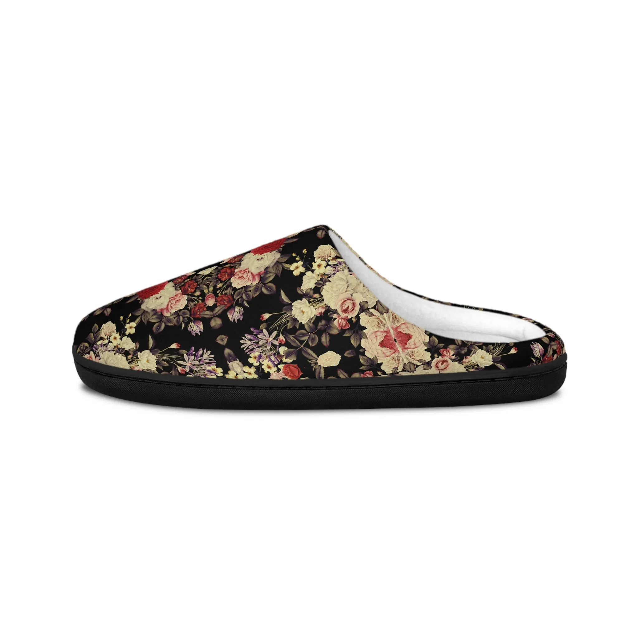 Women's Indoor Slippers - Blooms Dark Botanicals Collection (Kaleidoscope)