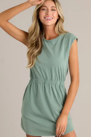 Z Supply Paxton Palm Green Jersey Mini Dress